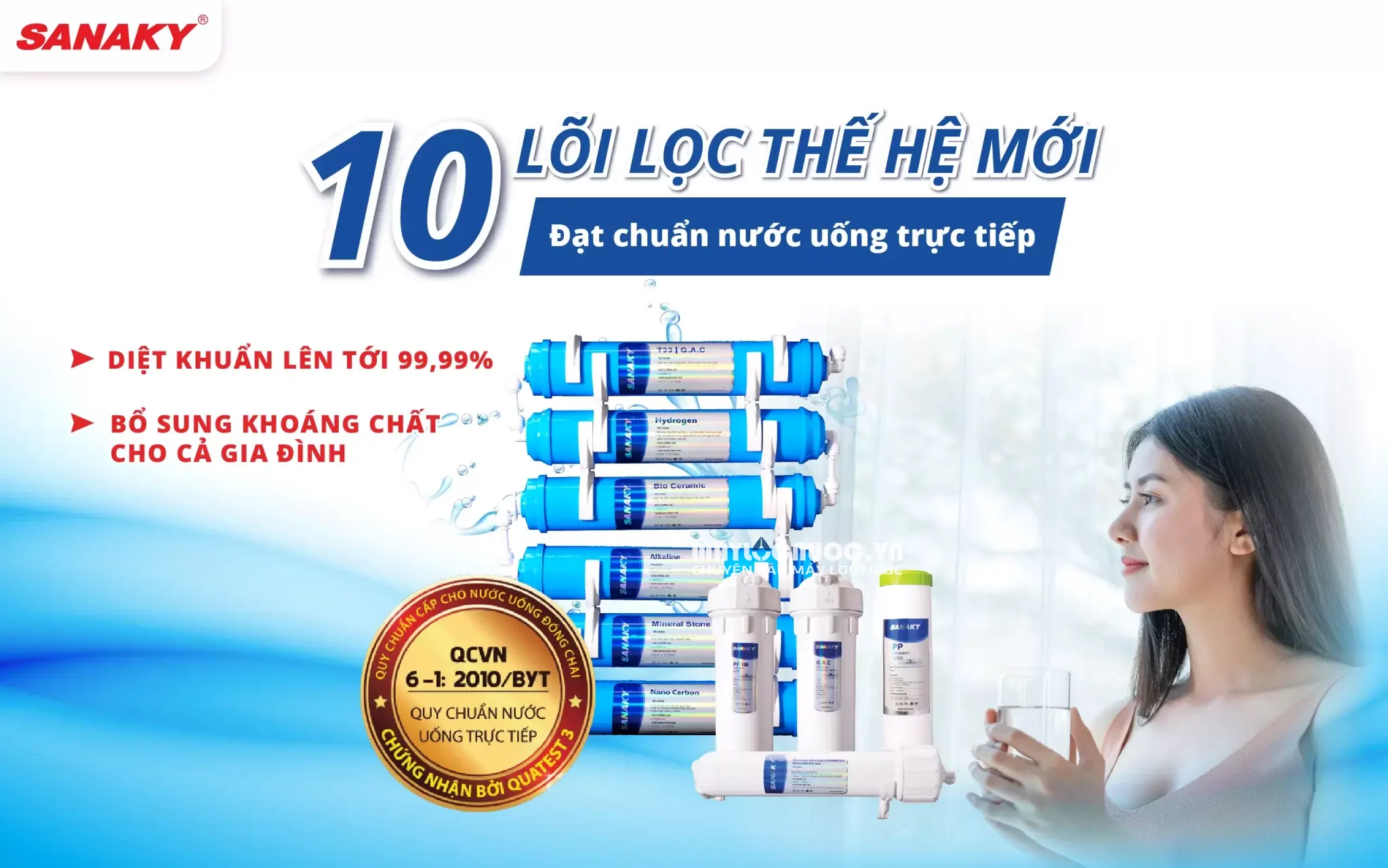 Máy lọc nước Sanaky VH-6110VD-10 cấp lọc