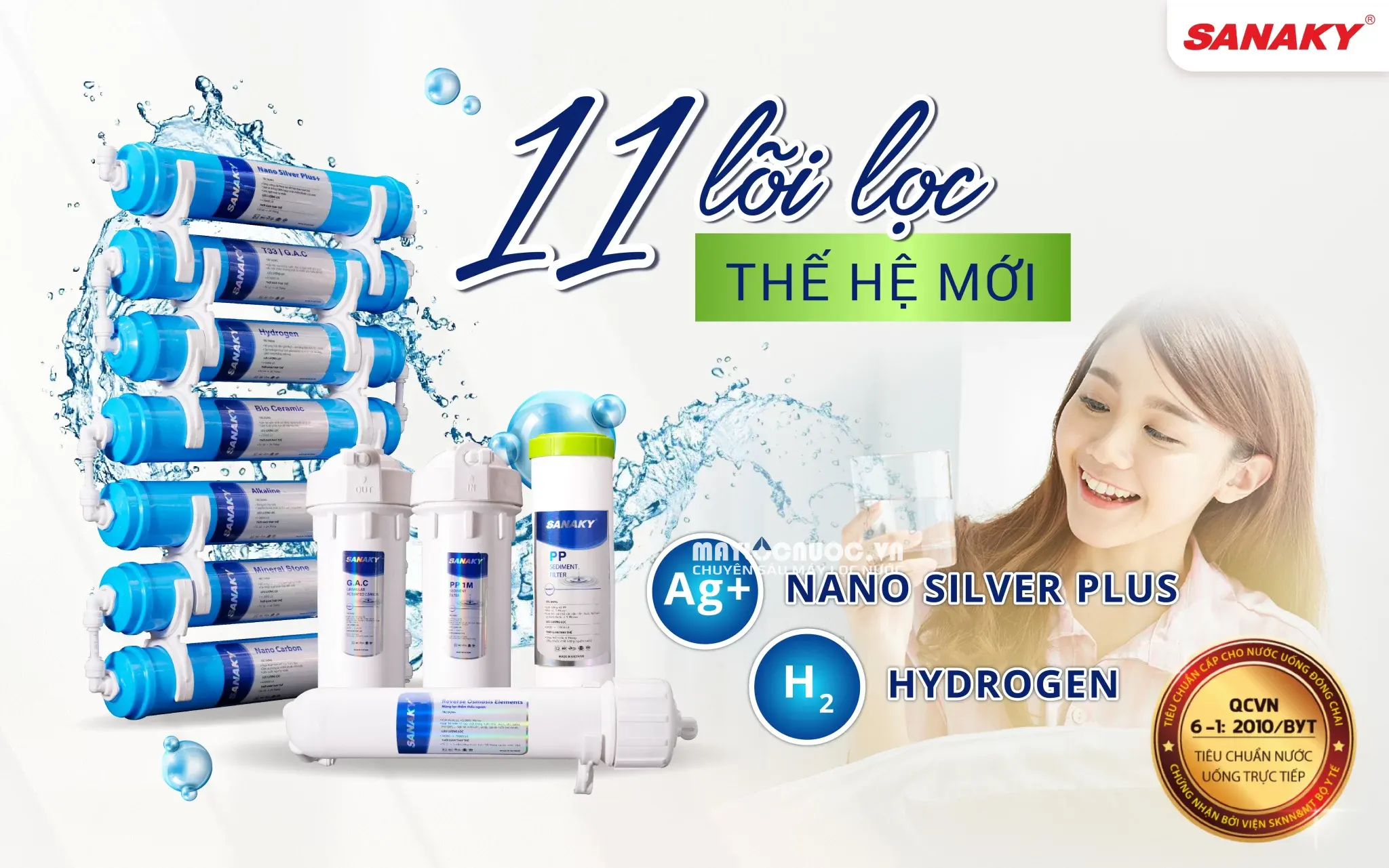 Máy lọc nước Sanaky VH-202HY-11 cấp lọc