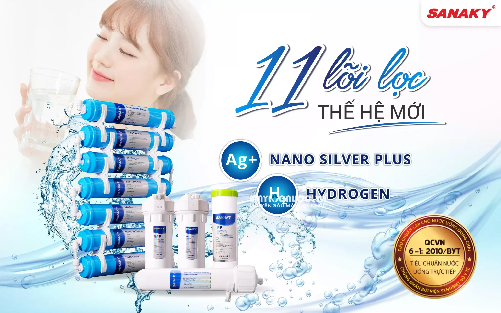 Máy lọc nước Sanaky Slim VH-101HP - 11 cấp lọc