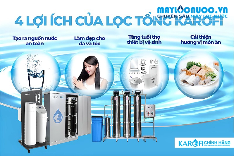 Máy lọc nước đầu nguồn Karofi KTF-332i - Cột Inox 304