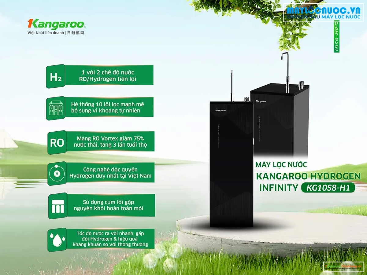 Máy lọc nước Kangaroo Hydrogen Infinity KG10S8-H1 Máy lọc nước Kangaroo Hydrogen Infinity KG10S8-H1