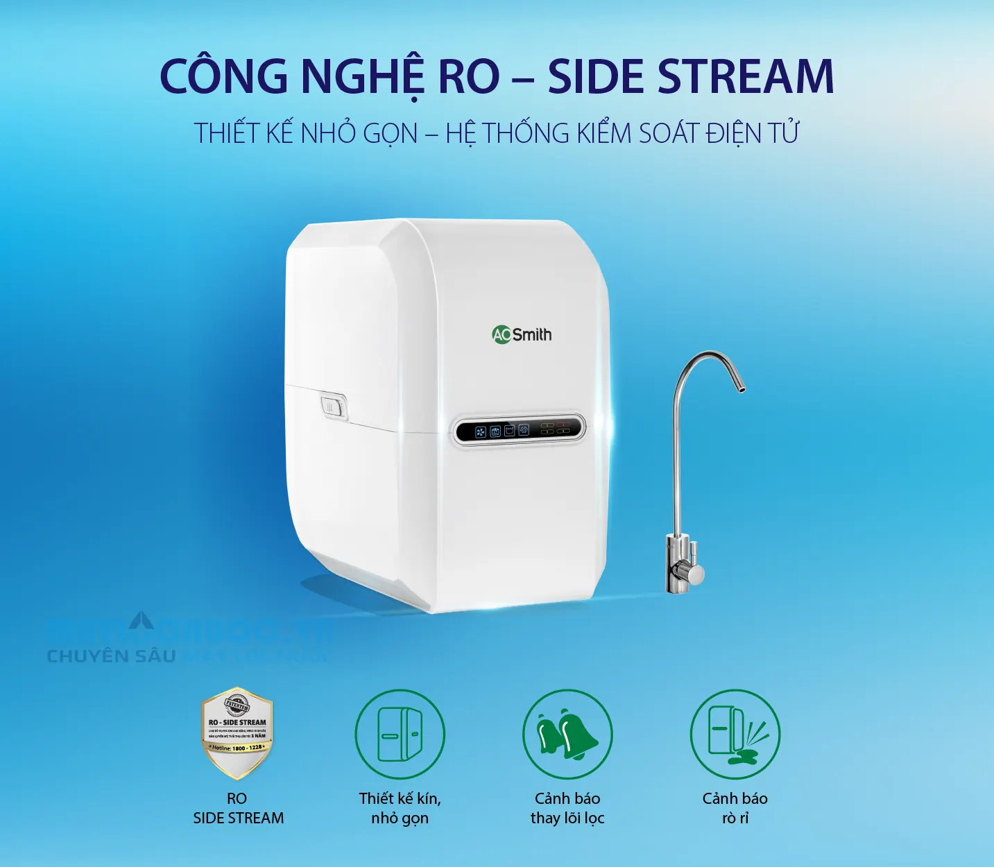 Máy lọc nước A. O. Smith AR75-A-S-1E - 5 cấp lọc