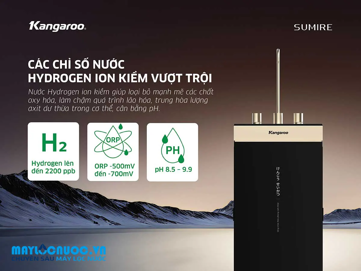 Máy lọc nước Kangaroo Hydrogen ion kiềm KGEP13A1