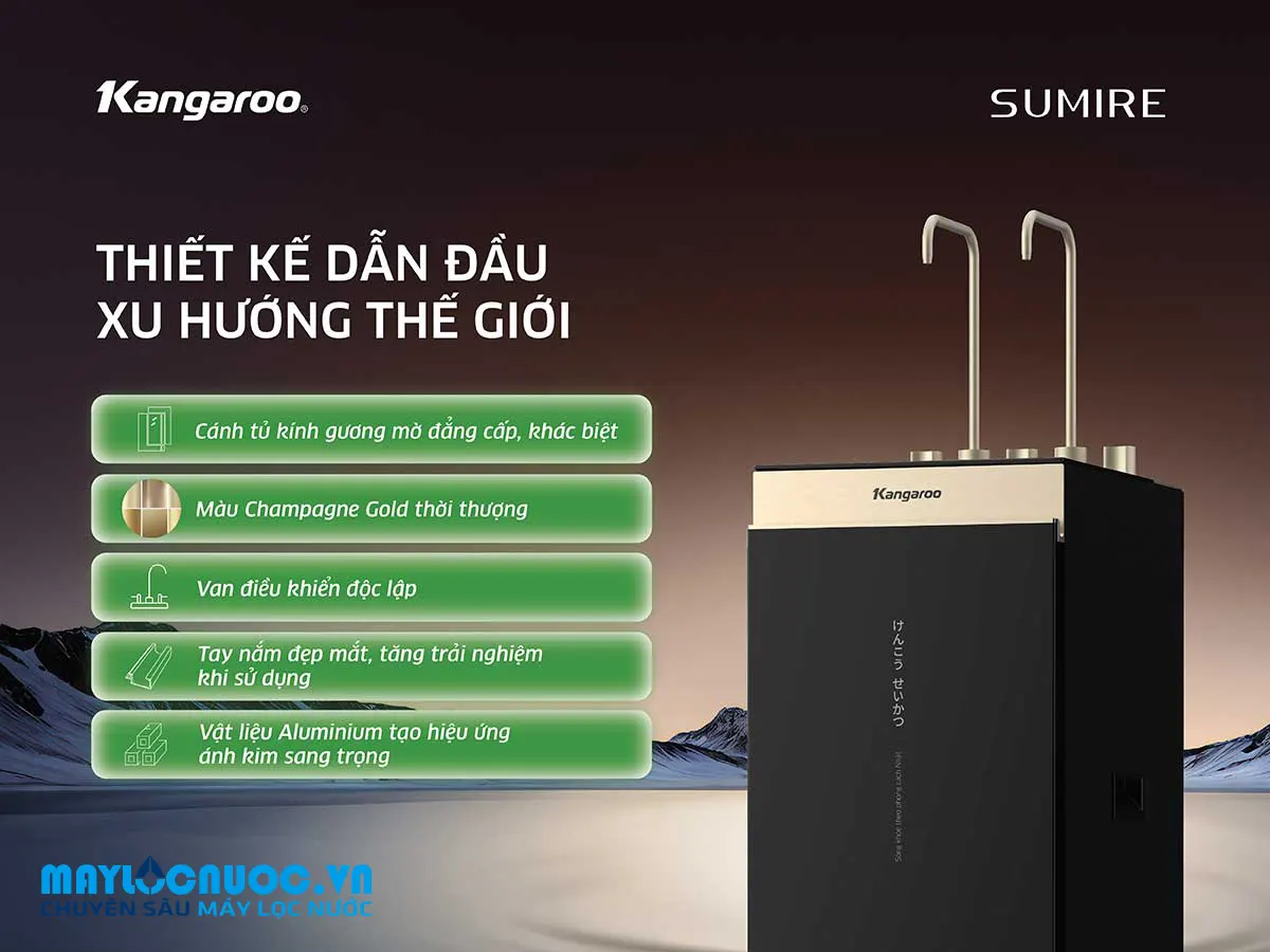 Máy lọc nước Kangaroo Hydrogen ion kiềm nóng lạnh KGHC13A3