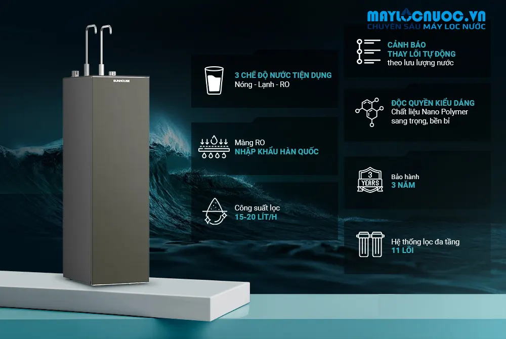 MÁY LỌC NƯỚC RO UltraX SUNHOUSE SHA76601S - 11 cấp lọc
