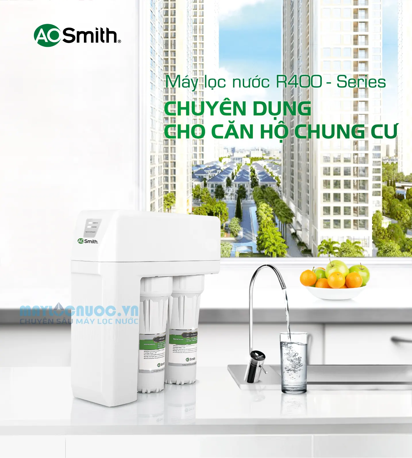Máy lọc nước A. O. Smith R400S - 7 cấp lọc