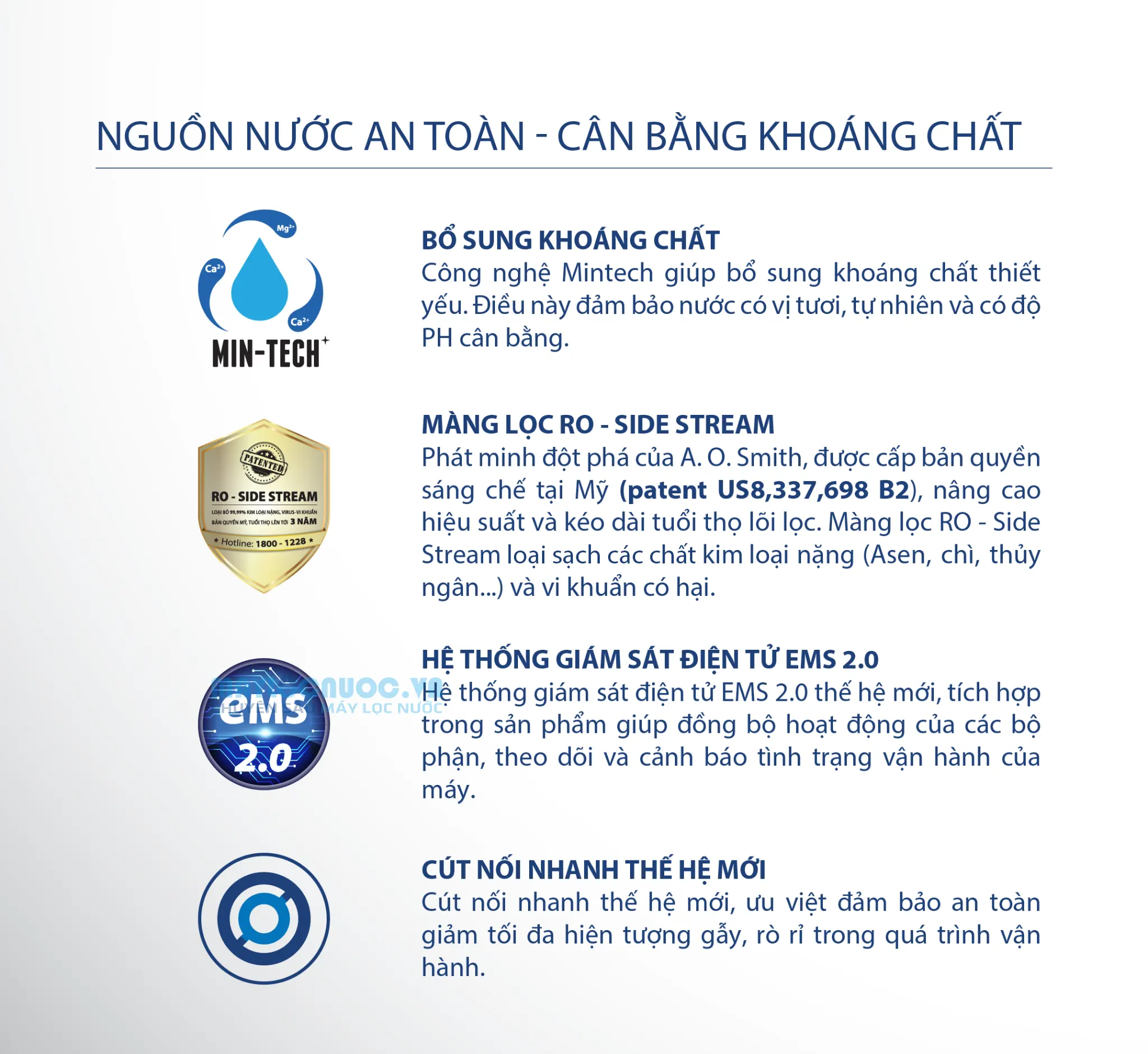 Máy lọc nước A. O. Smith E3 - 5 cấp lọc
