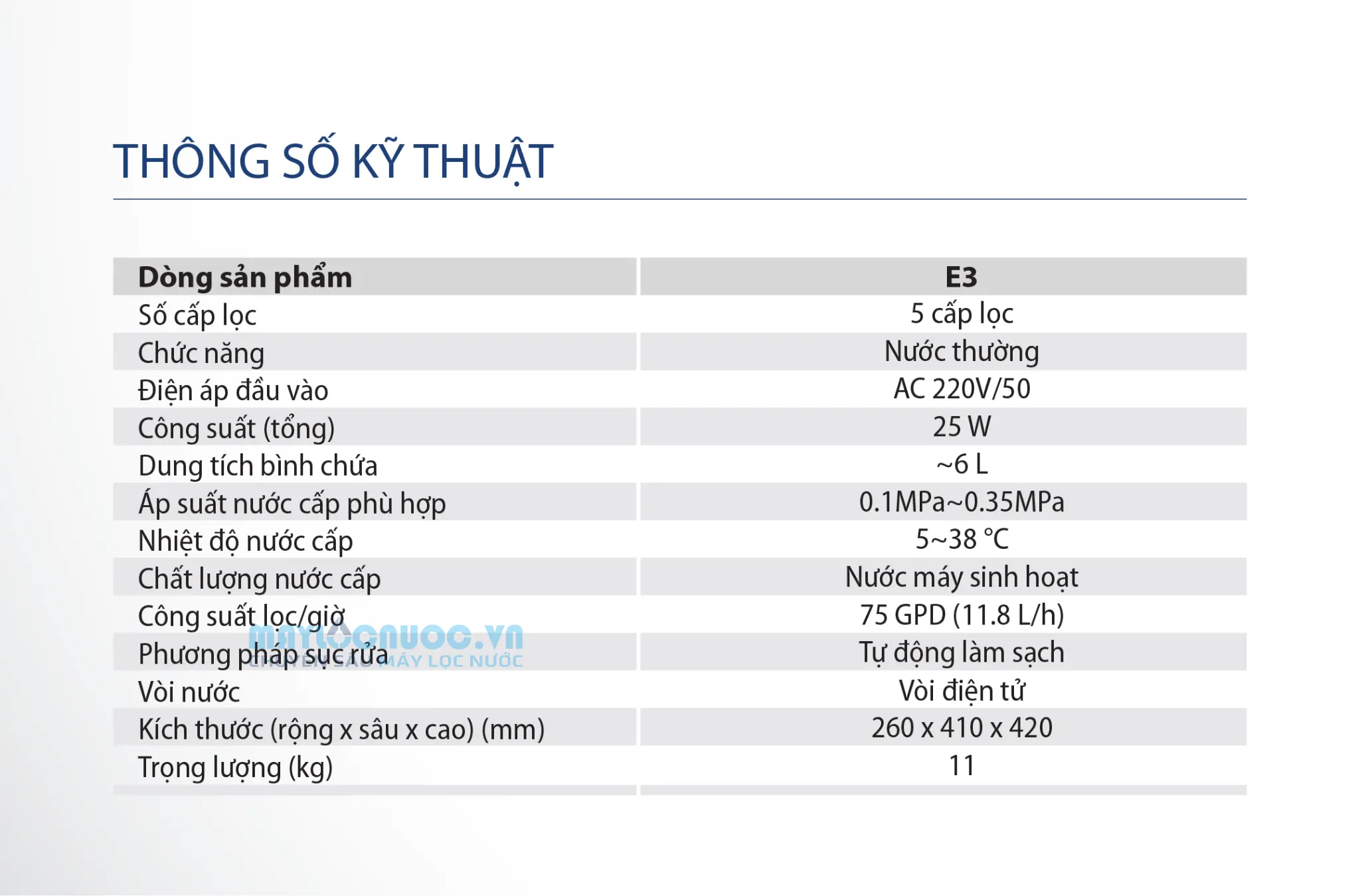 Máy lọc nước A. O. Smith E3 - 5 cấp lọc