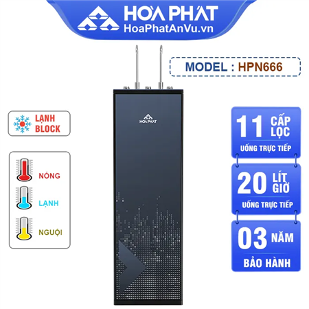 Máy lọc nước nóng lạnh Hòa Phát HPN666 - Lạnh Block