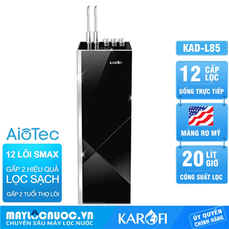 Máy lọc nước nóng lạnh Karofi KAD-L85 - 12 Lõi lọc - Aiotec