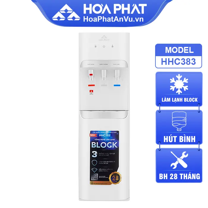 Cây nước nóng lạnh Hòa Phát HHC383 - Hút bình, Lạnh Block