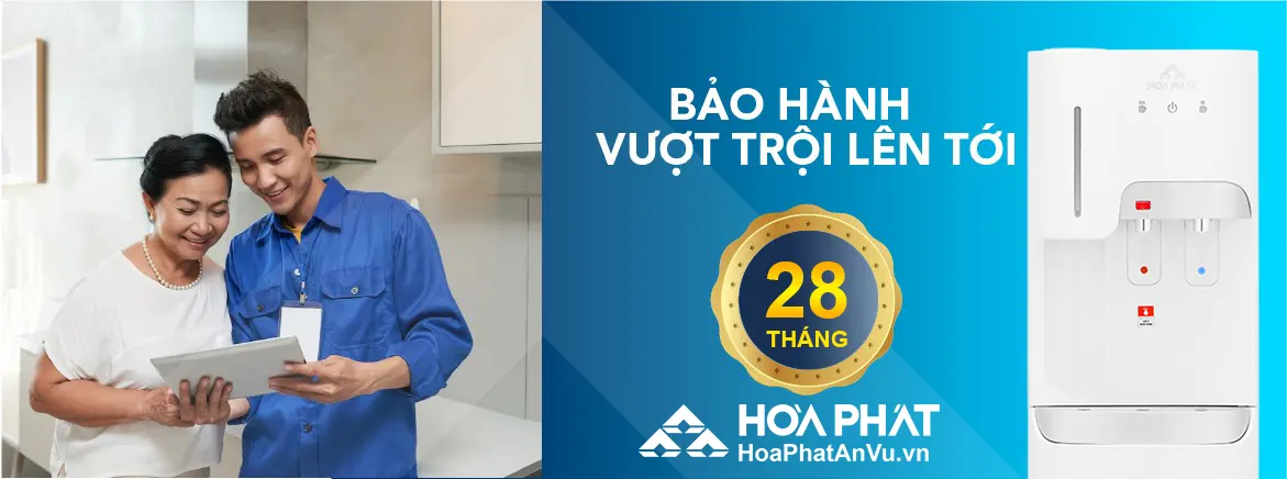 Bảo hành 28 tháng Cây nước nóng lạnh Hòa Phát HHC386