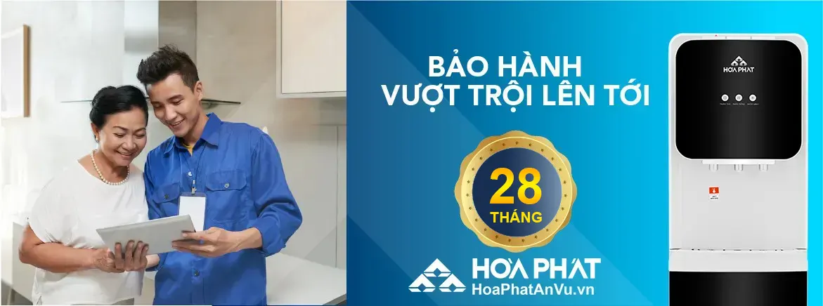 Bảo hành chính hãng 24 tháng Cây nước nóng lạnh Hòa Phát HHC388