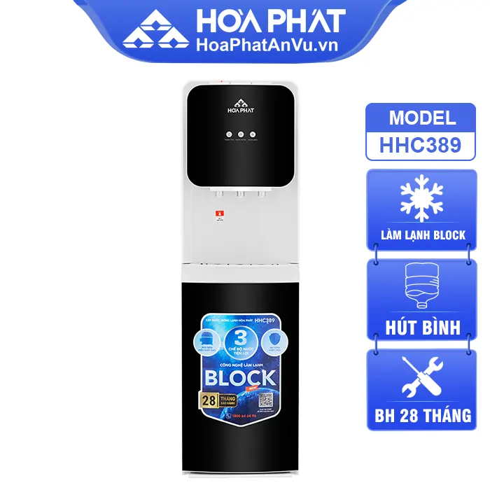 Cây nước nóng lạnh Hòa Phát HHC389 - Hút bình, Lạnh Block