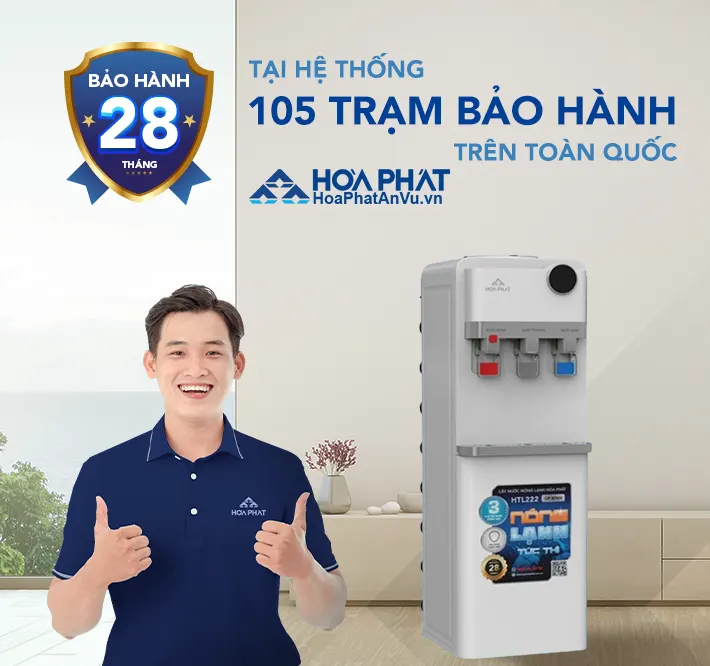 Cây nước nóng lạnh Hòa Phát HTL222 bảo hành 28 tháng