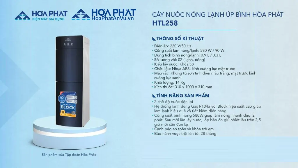 Cây nước nóng lạnh Hòa Phát HTL258