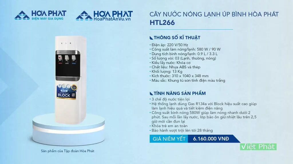 Cây nước nóng lạnh Hòa Phát HTL266