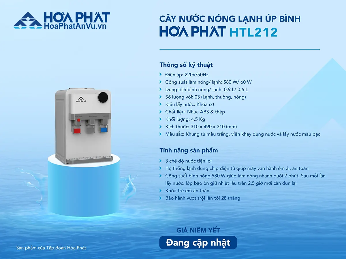 Cây nước nóng lạnh Hòa Phát HTL212