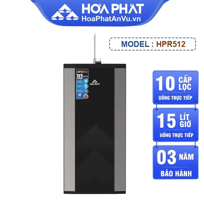 Máy lọc nước Hòa Phát HPR512 - 10 Lõi lọc