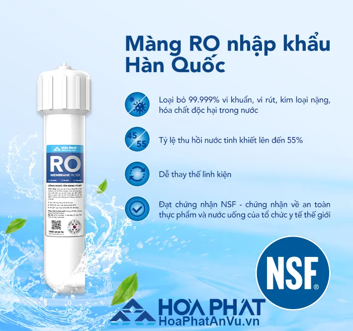 Máy lọc nước Hòa Phát HWS1B1022 màng RO nhập Hàn Quốc