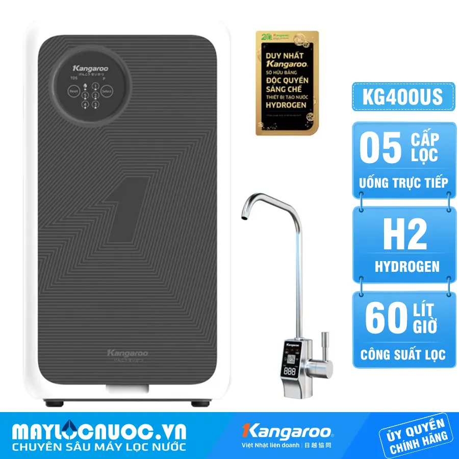 Máy lọc nước Kangaroo Hydrogen KG400US - Mẫu mới 2025