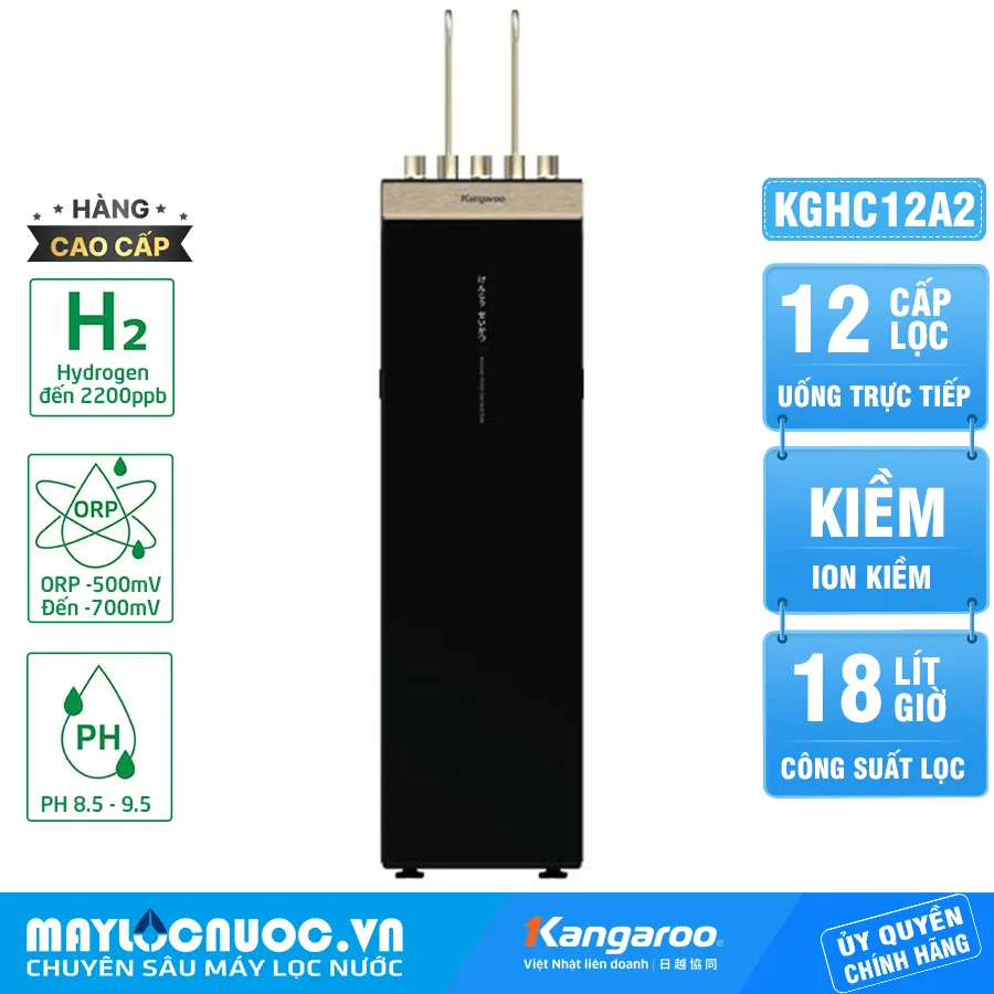 Máy lọc nước Kangaroo Hydrogen ion kiềm KGHC12A2