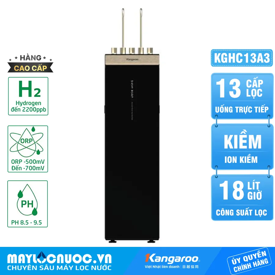 Máy lọc nước Kangaroo Hydrogen ion kiềm nóng lạnh KGHC13A3