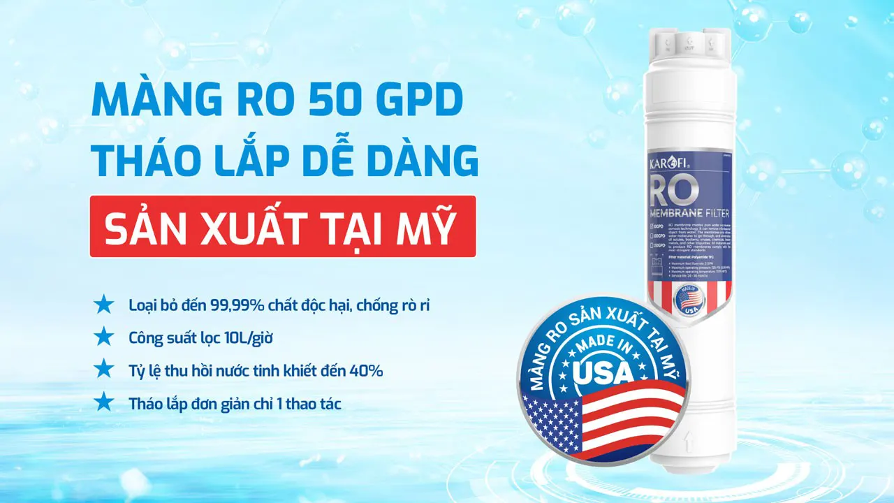 Màg RO 50GPD Mỹ  máy lọc nước Karofi KAQ-L22 