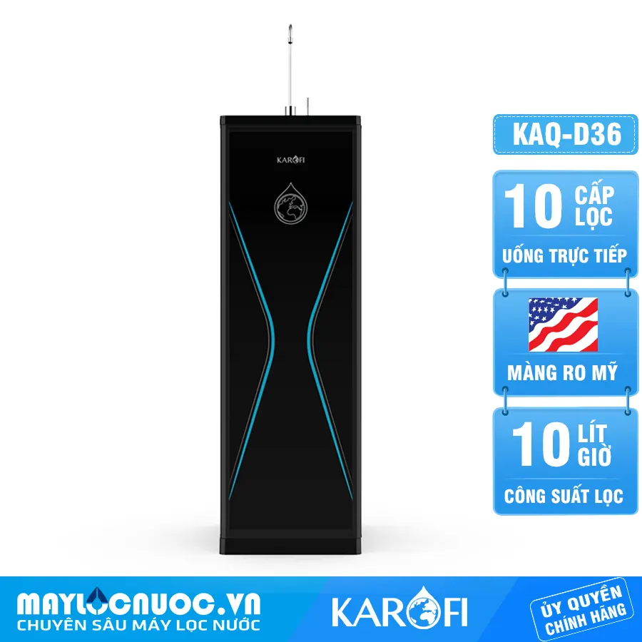 Máy lọc nước Karofi KAQ-D36 - 10 Lõi Chuẩn Nước Uống Trực Tiếp