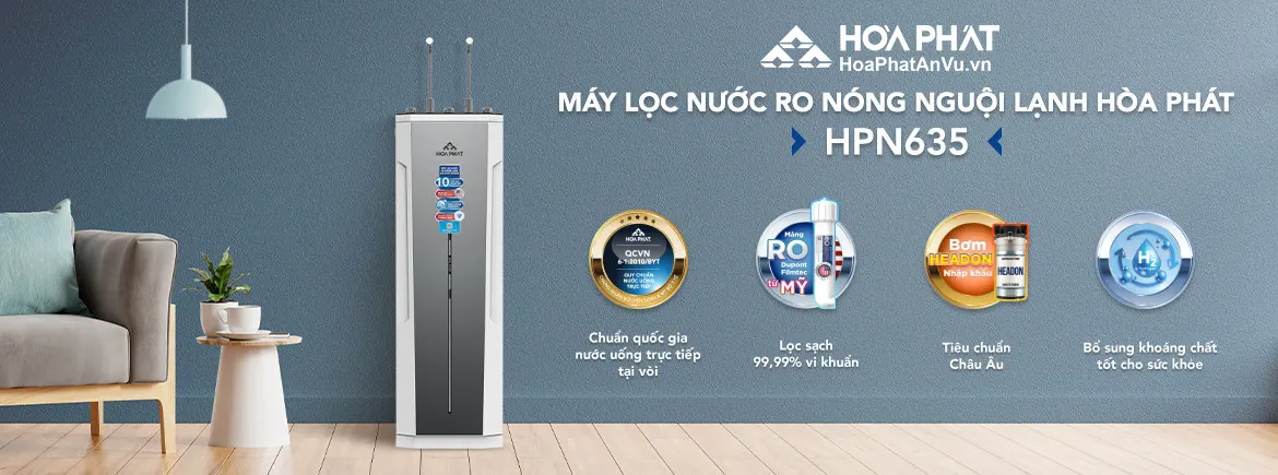 Máy lọc nước nóng lạnh Hòa Phát HPN635