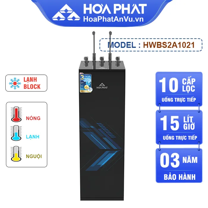 Máy lọc nước nóng lạnh Hòa Phát HWBS2A1021 - Lạnh Block