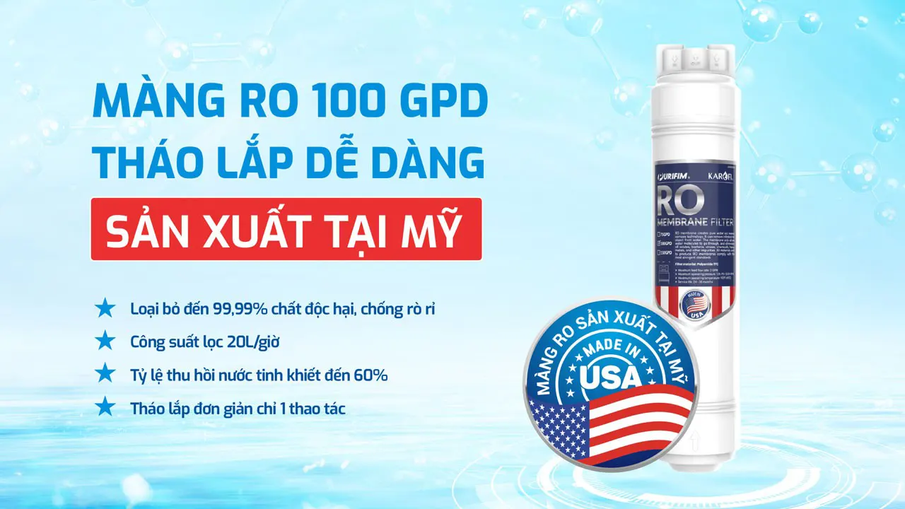 Màng RO Mỹ Máy lọc nước nóng lạnh Karofi Karofi KAD-L85