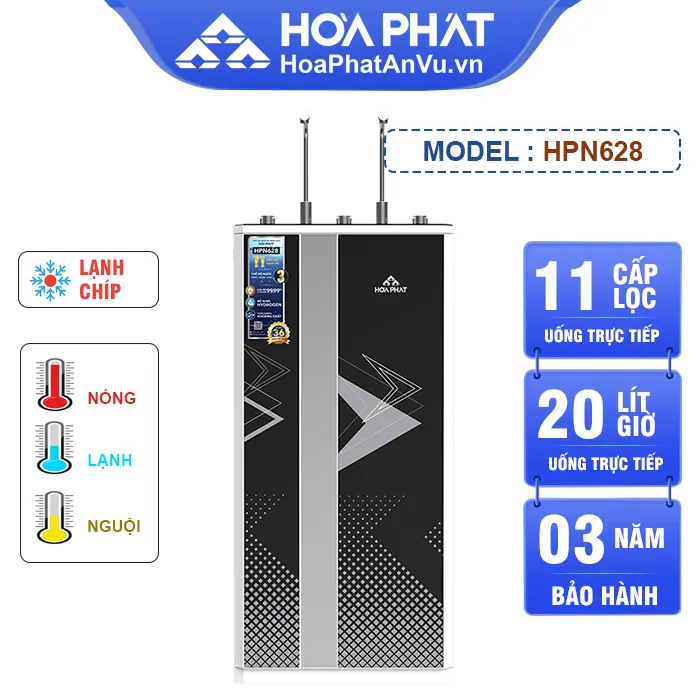 Máy lọc nước nóng lạnh Hòa Phát HPN628 - Lạnh Chíp