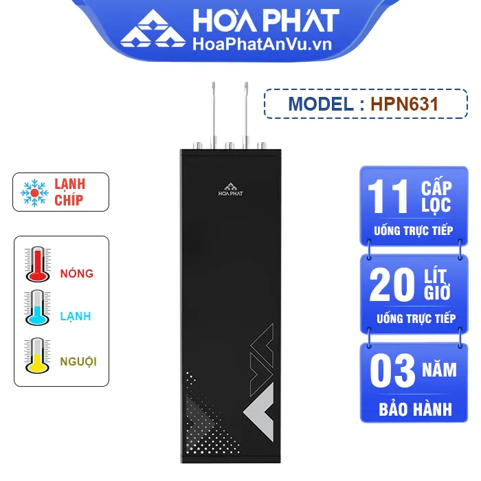 Máy lọc nước nóng lạnh Hòa Phát HPN631 - Lạnh Chíp