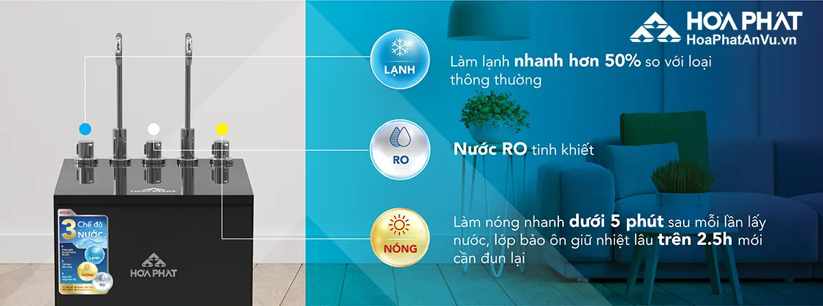 Máy lọc nước nóng lạnh Hòa Phát HWBS2A1021