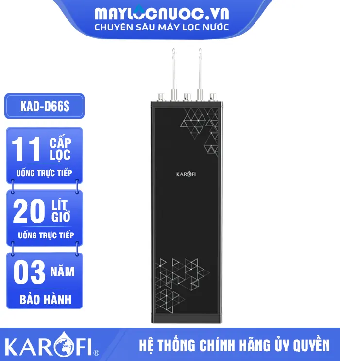 Máy lọc nước nóng lạnh Karofi KAD-D66S - 11 Lõi Mới 2024