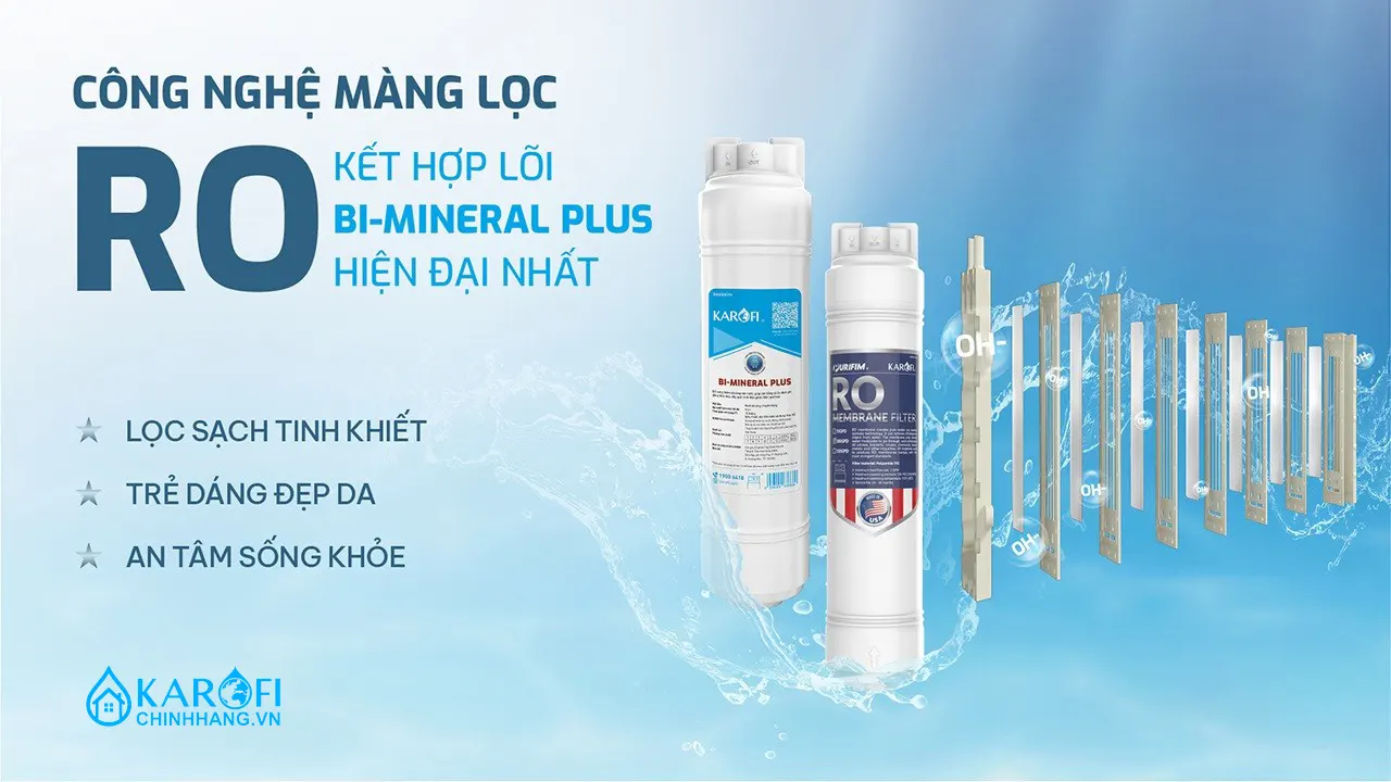Máy lọc nước nóng lạnh Hydro-ion Kiềm Karofi SA9 PREMIUM