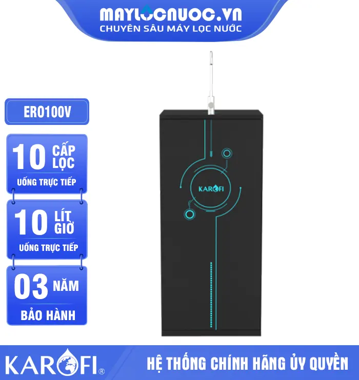 Máy lọc nước Karofi ERO100V - 10 Lõi Lọc - Mẫu Mới 2024