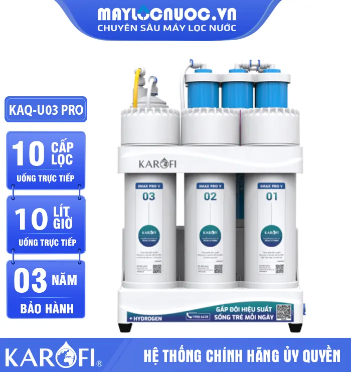 Máy lọc nước Karofi KAQ-U03 Pro - 10 Lõi Rời