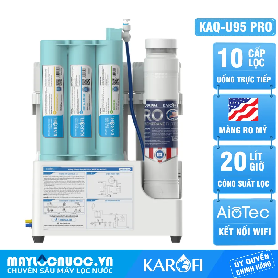 Máy lọc nước Karofi KAQ-U95 Pro 