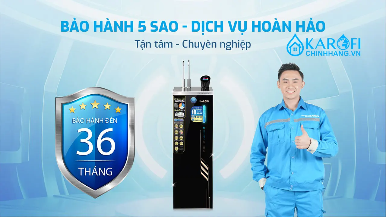 Bảo hành 36 tháng Máy lọc nước nóng lạnh Hydro-ion Kiềm Karofi SA8 PREMIUM