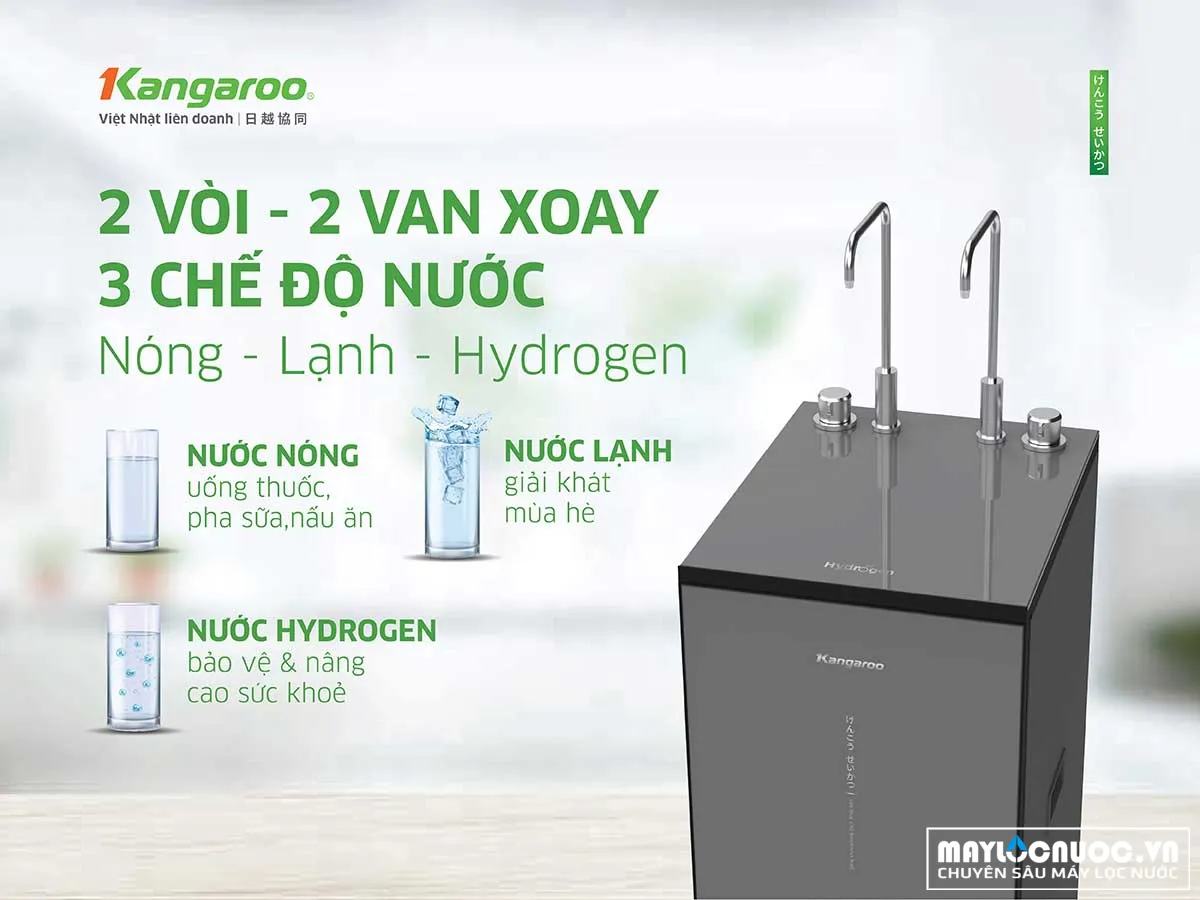 Máy lọc nước Kangaroo Hydrogen nóng lạnh KG12S26H3
