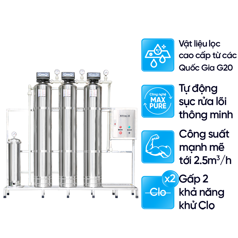 Máy lọc nước đầu nguồn Karofi KTF-333i - Chất liệu Cột Inox bền bỉ