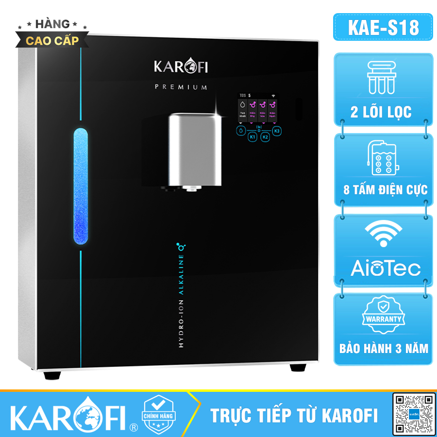 Máy tạo nước ion kiềm Karofi KAE-S18 2025 - Công nghệ hydro sạch