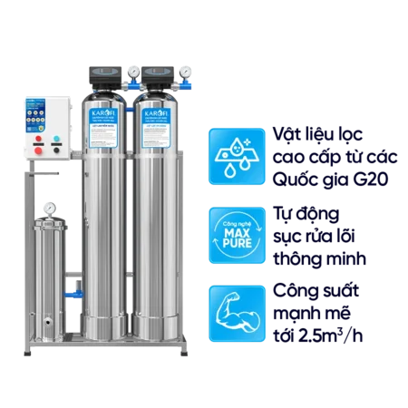 Máy lọc nước đầu nguồn Karofi KTF-332i chất lượng cao - Cột Inox 304