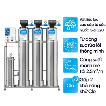 Máy lọc nước đầu nguồn Karofi KTF-333i - Chất liệu Cột Inox bền bỉ