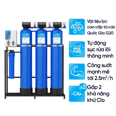 Máy lọc nước Karofi KTF-333C - Hệ thống lọc đầu nguồn FRP chất lượng cao